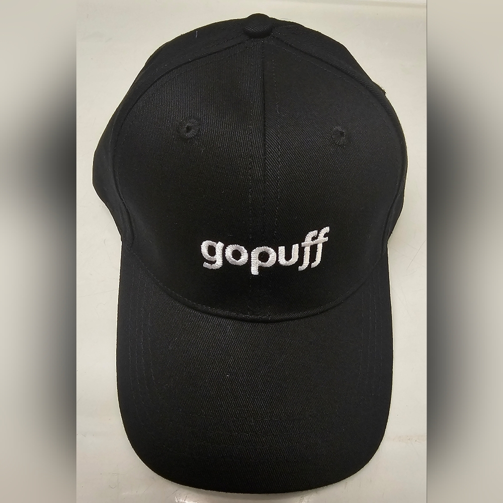 GoPuff Black Baseball Hat Promo Cap Strap Back New